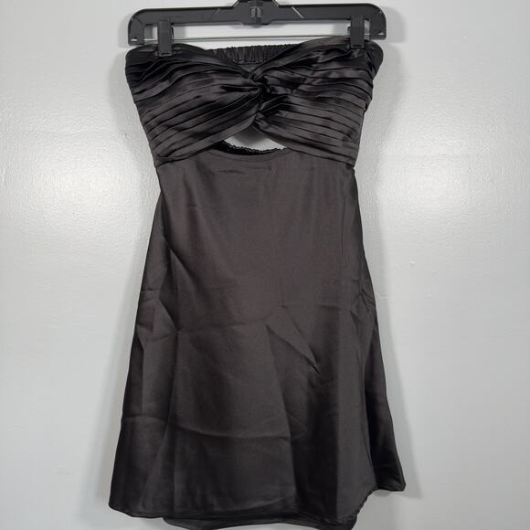 Princess Polly Shellie Black Satin Cutout Mini Dress NWT Party Club Formal 6 - Picture 2 of 8